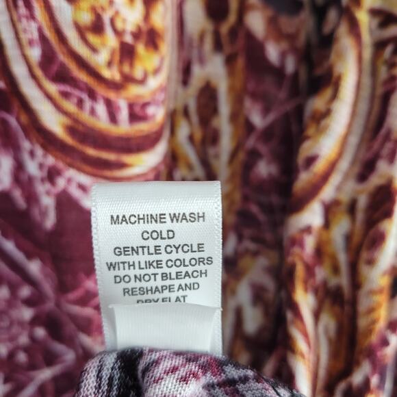 Spense mixed print 3/4 sleeve asymmetrical hem longline tunic top size 3X boho - Picture 6 of 7